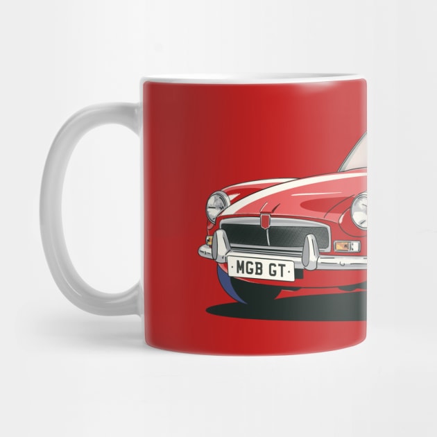 MGB GT Vintage Car in Flame Red by Webazoot